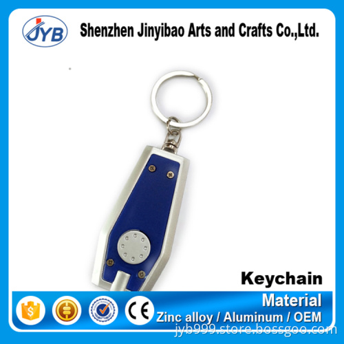 popular design cheap promotional LED plastic keychain with custom logo